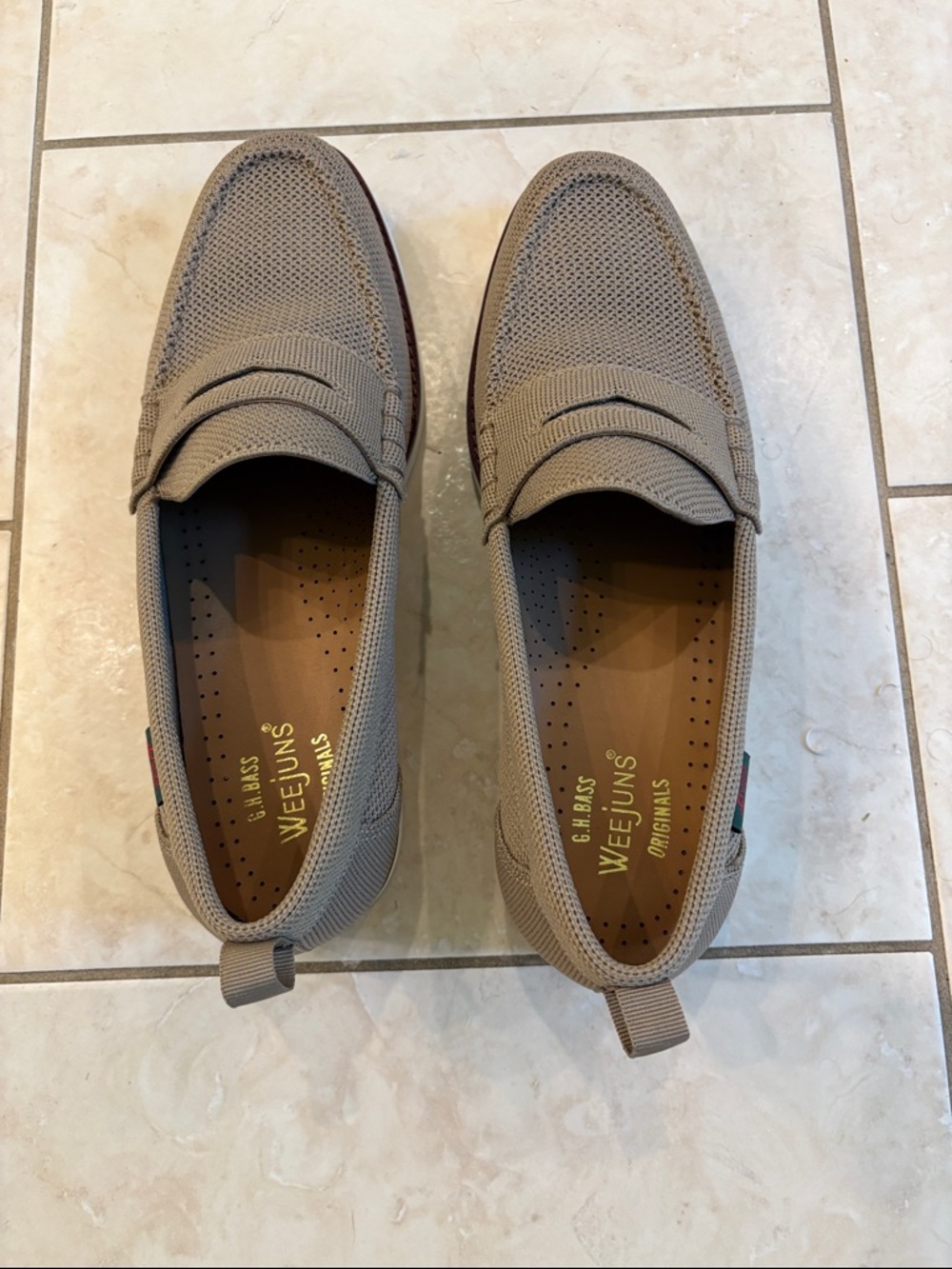 G.H. Bass & Co. Taupe Knit Weejuns Slip-On Loafers
